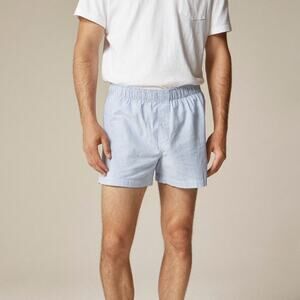 J.Crew Boxer Short Mens S University Stripe Rain Broken-in Organic Cotton Oxford